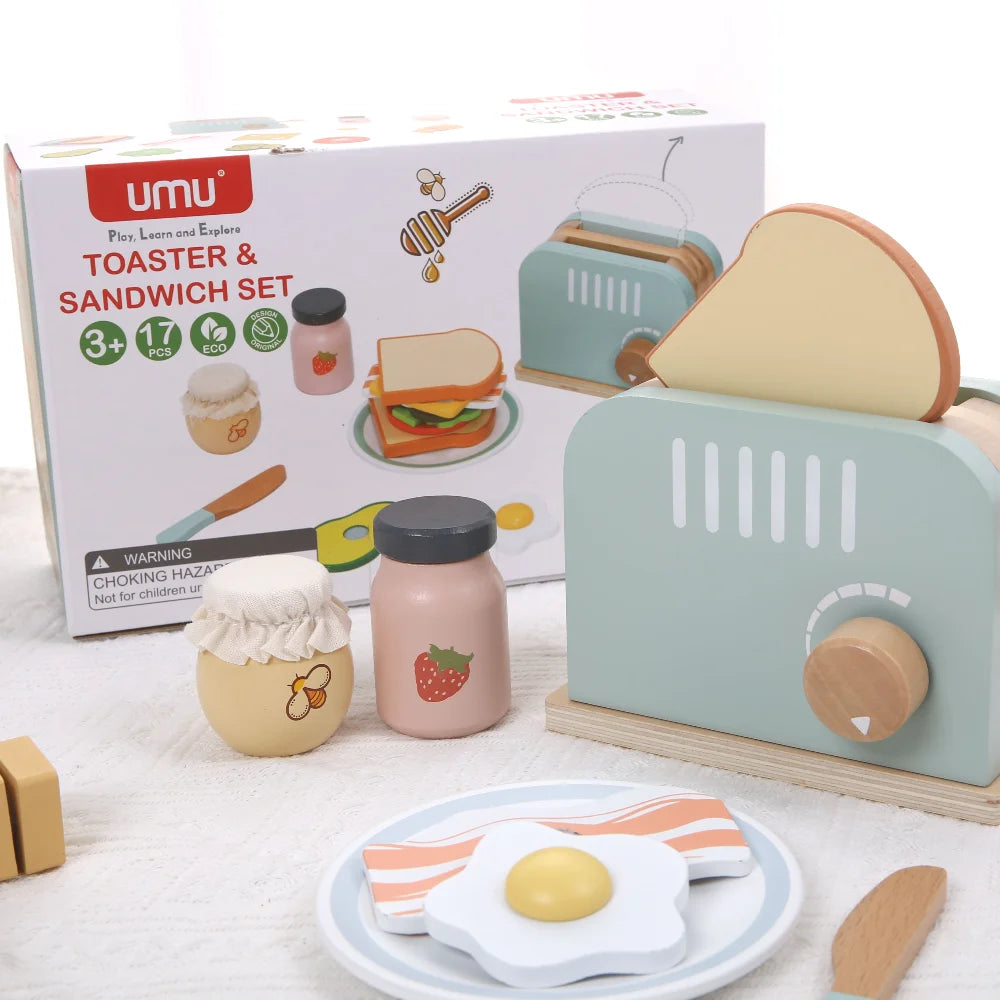 Grille-pain en bois et accessoires pour sandwich - pour enfants