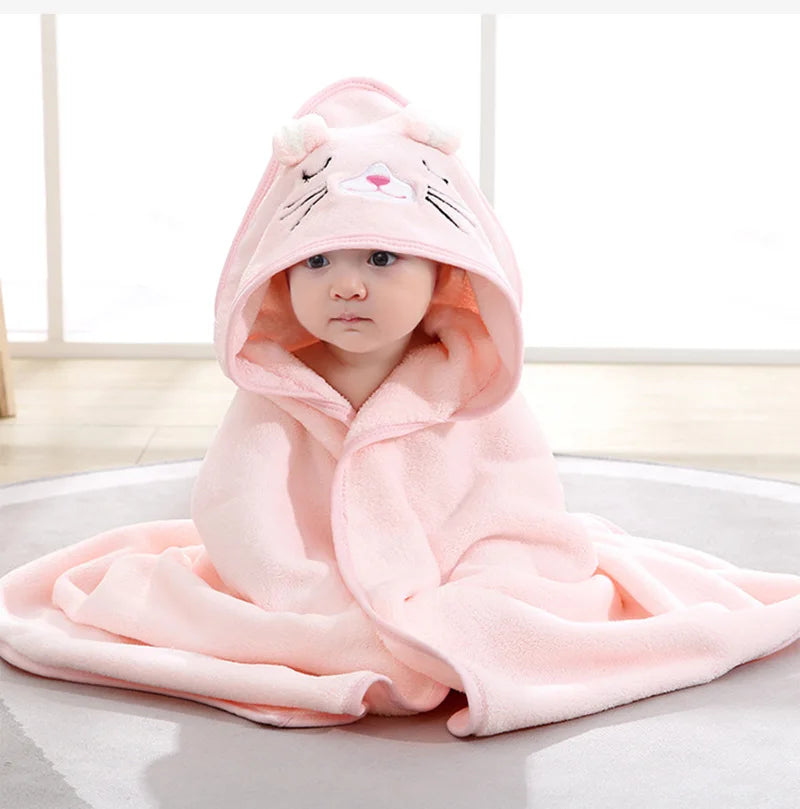 Cape de bain en flanelle douce pour bébé