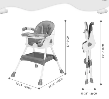 Chaise haute pliable pour bébé de 6 mois et plus