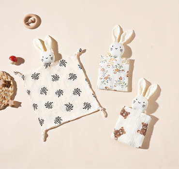 Doudou lapin en gaze de coton