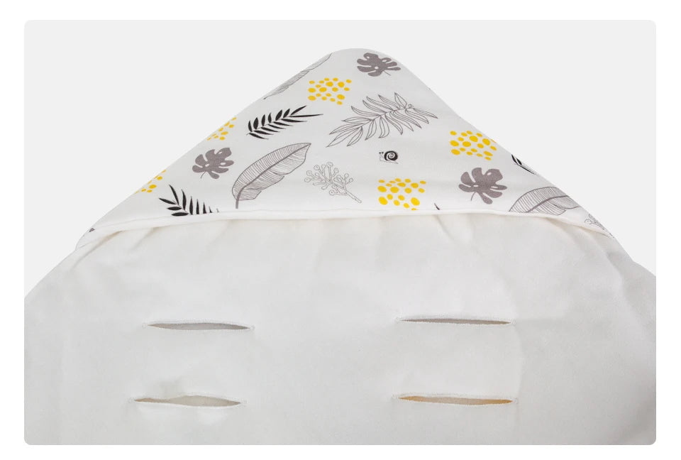 Couverture d'emmaillotage avec capuche pour bébé pour siège-auto motif feuilles