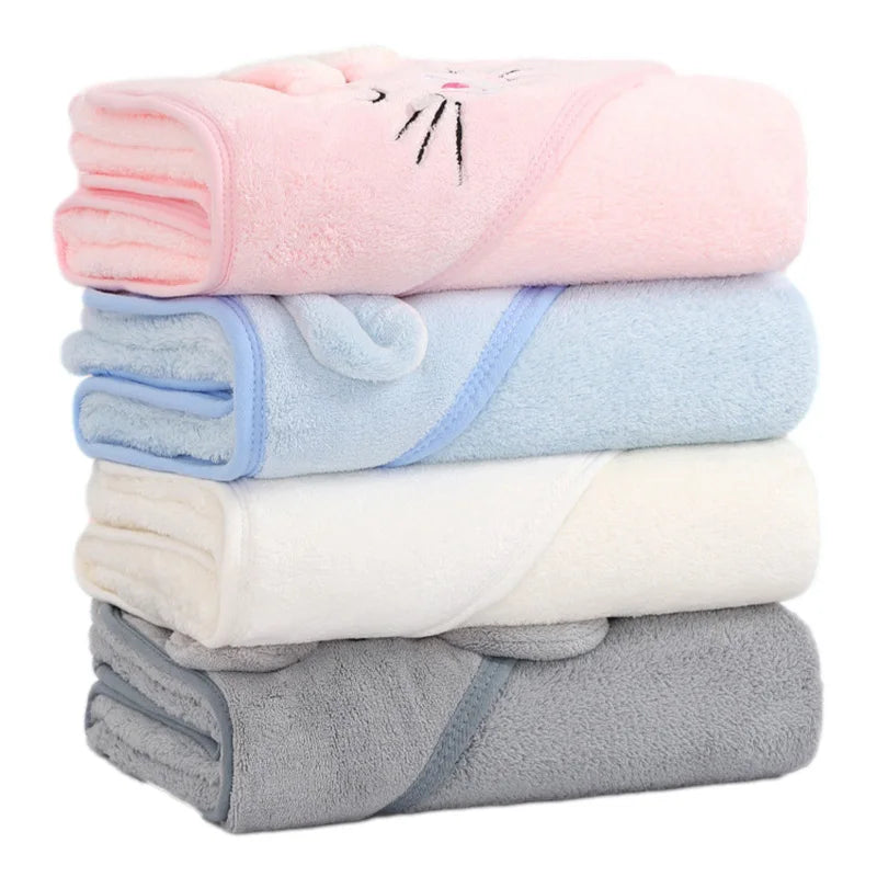 Cape de bain en flanelle douce pour bébé