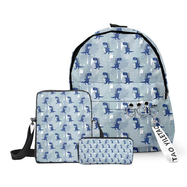 Ensemble sac à dos, trousse et sacoche dinosaures