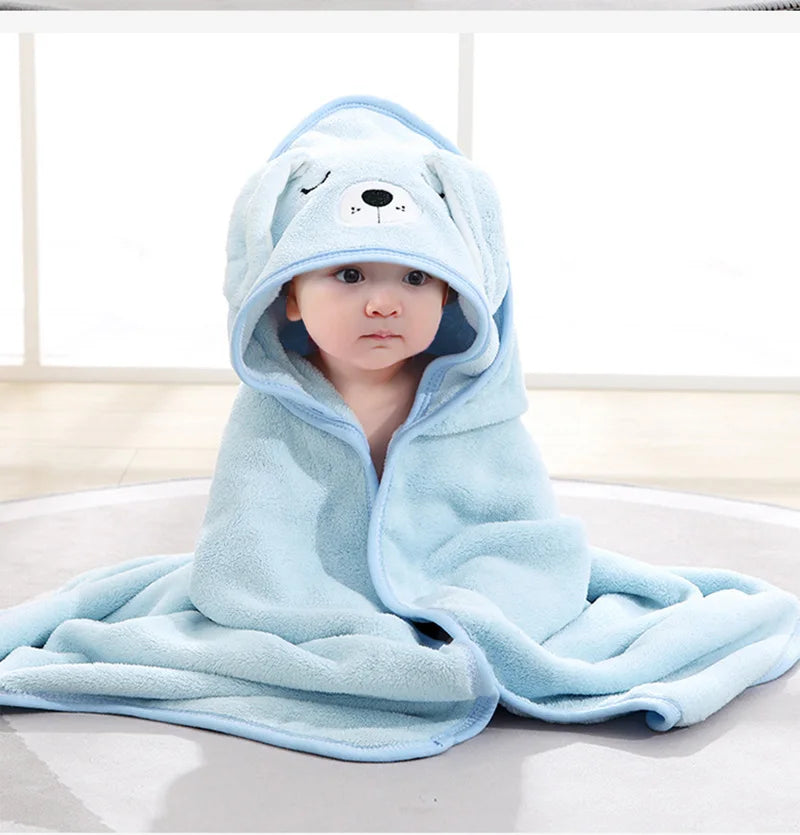 Cape de bain en flanelle douce pour bébé