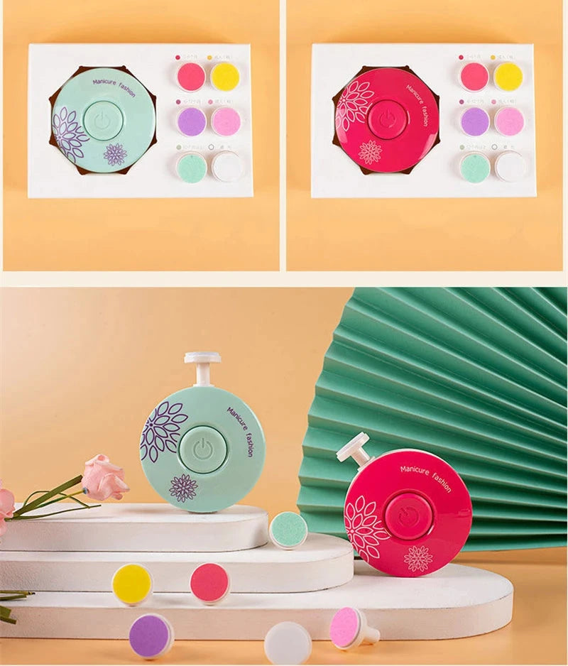 Coffret lime à ongles électrique pour bébé avec 6 embouts