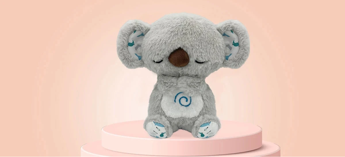 Peluche réconfortante avec respiration, sons et lumière