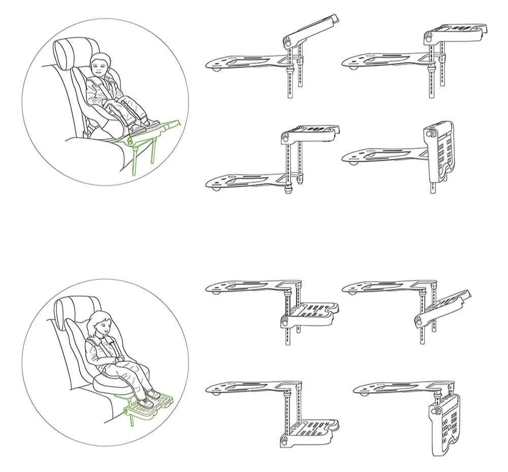 Repose-pieds réglable pour siège de voiture ou pour poussette
