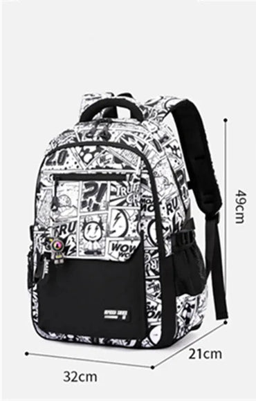 Sac à dos collégien motifs BD ou New York