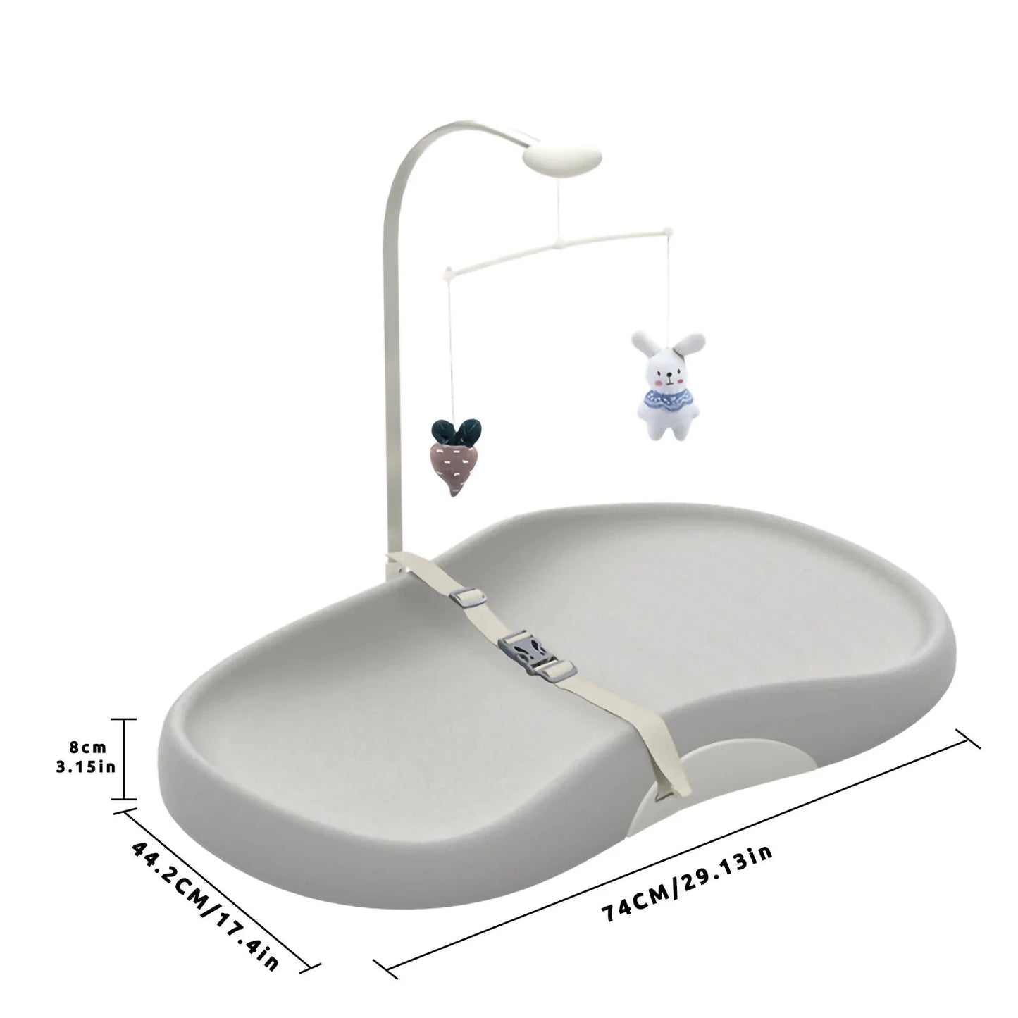 Matelas à langer ergonomique avec ceinture et jouets