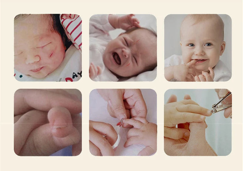 Coffret lime à ongles électrique pour bébé avec 6 embouts