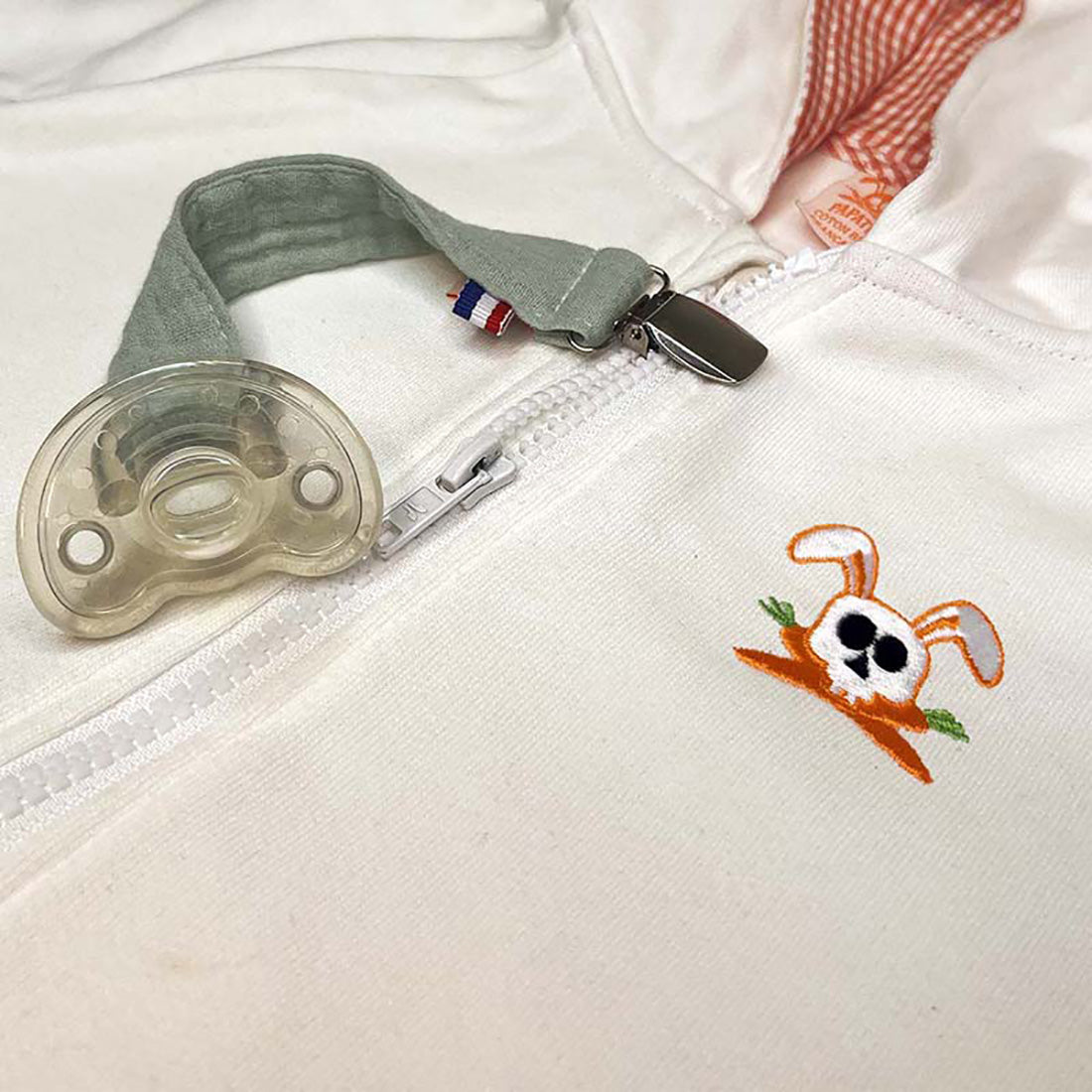 🇫🇷 Attache-Tétine en Coton Bio - Vert