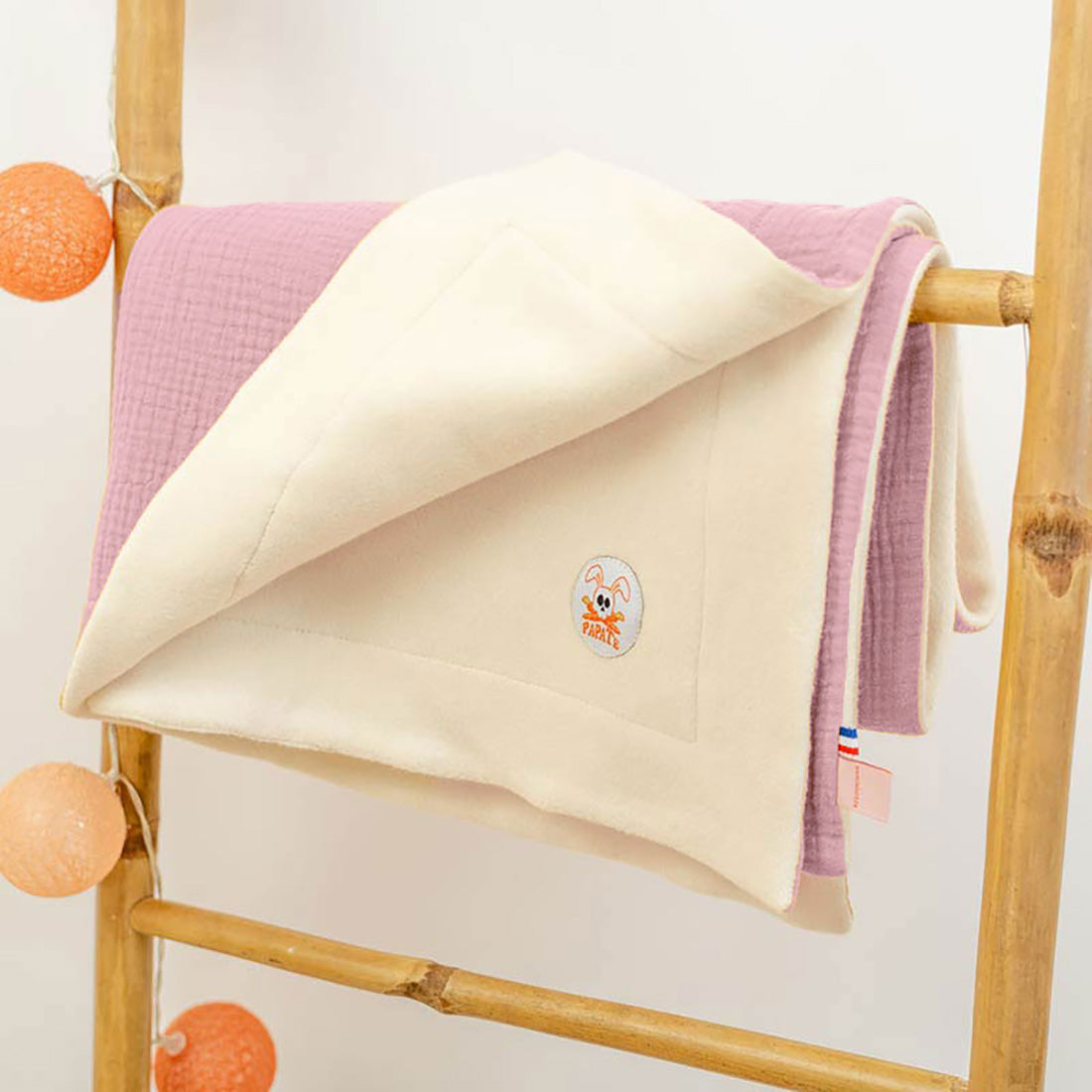 🇫🇷 Couverture polaire en Coton bio - Rose