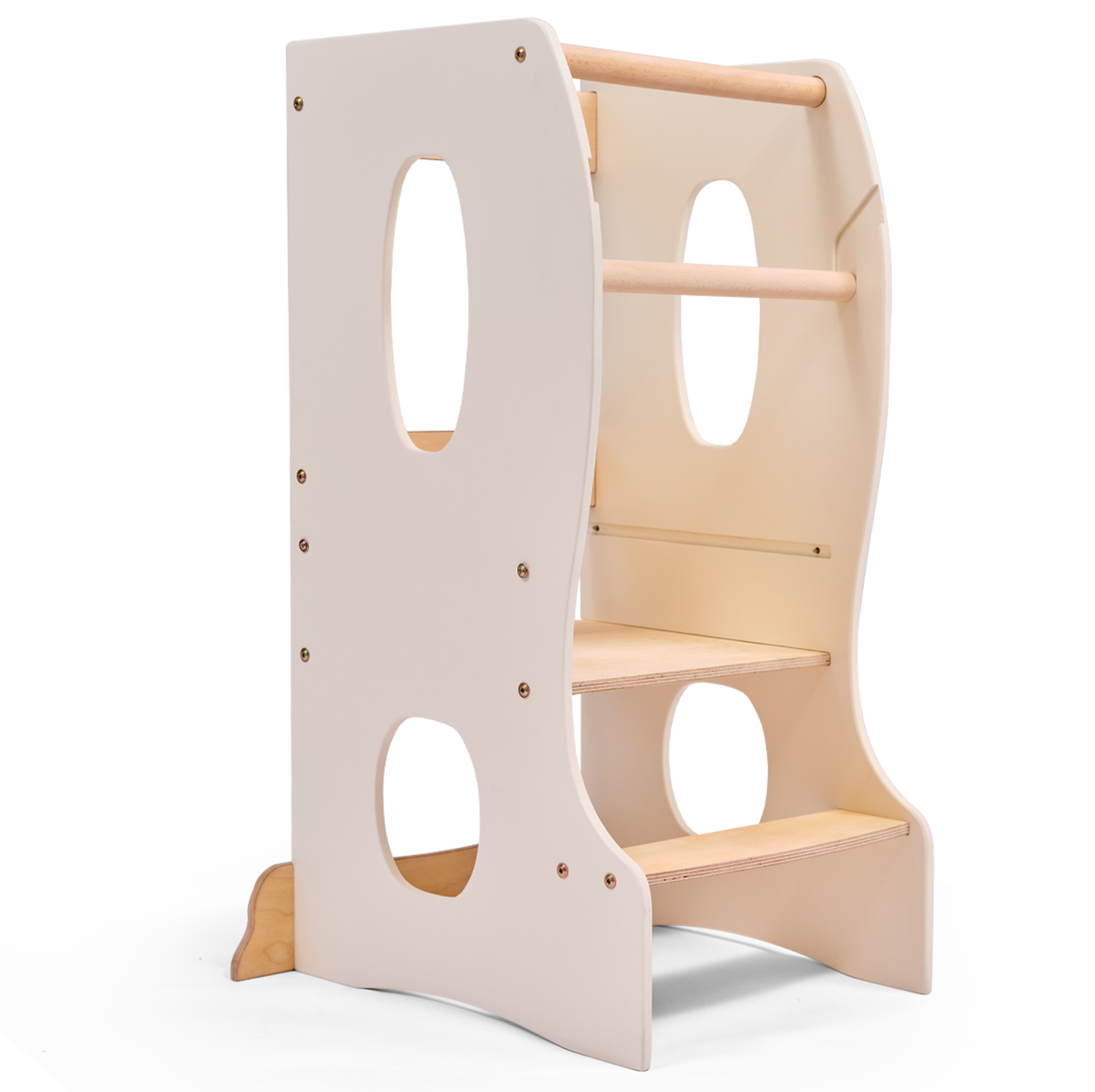 Tour d'apprentissage Montessori : Chaise évolutive pour enfant en bois – Ivoire