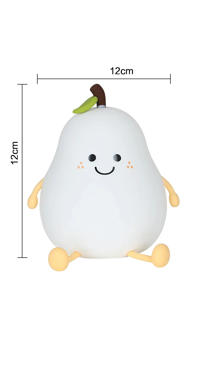 Veilleuses Poire mignonne et animal Kawaii pour enfants - intensité lumineuse variable