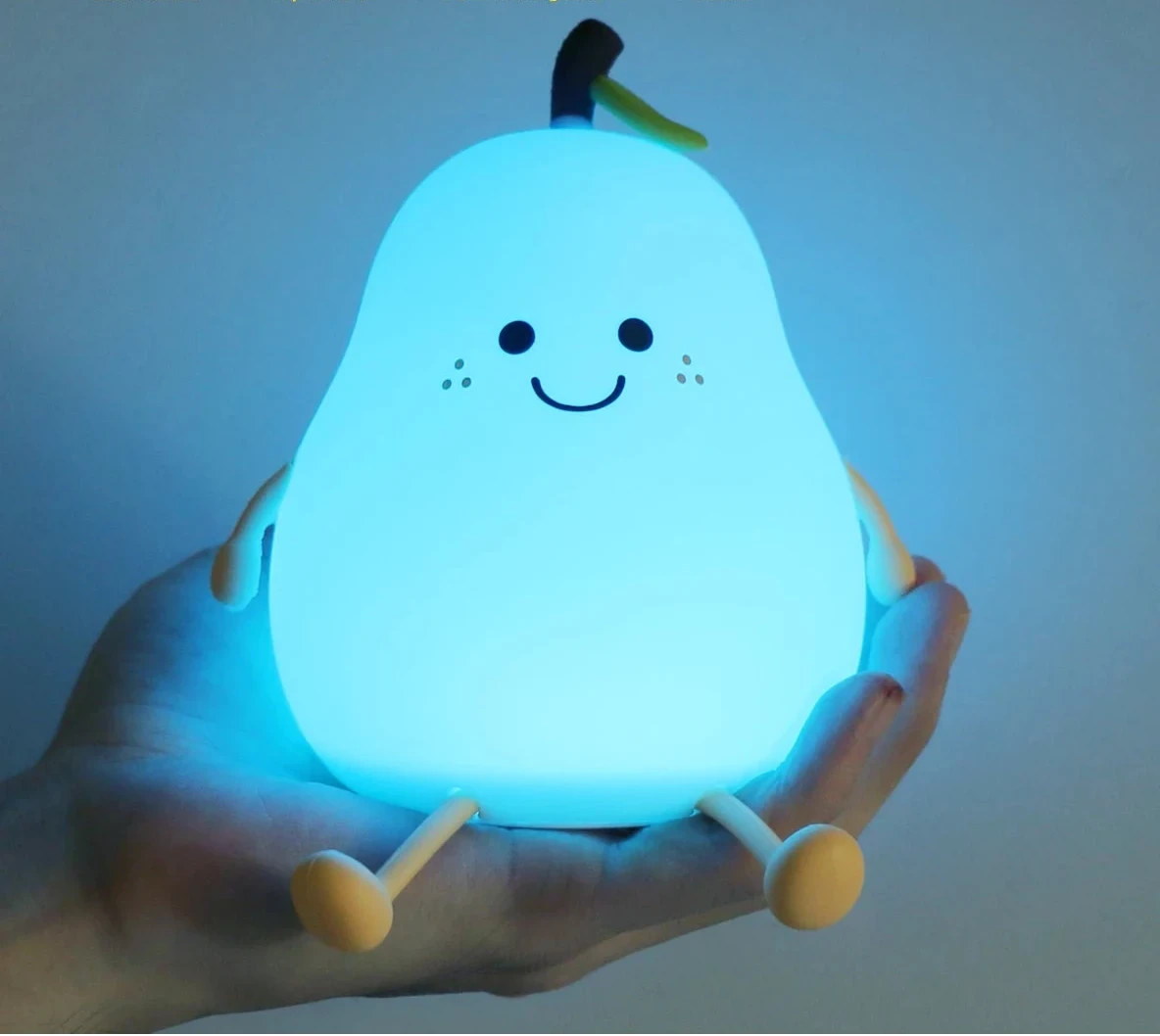 Veilleuses Poire mignonne et animal Kawaii pour enfants - intensité lumineuse variable