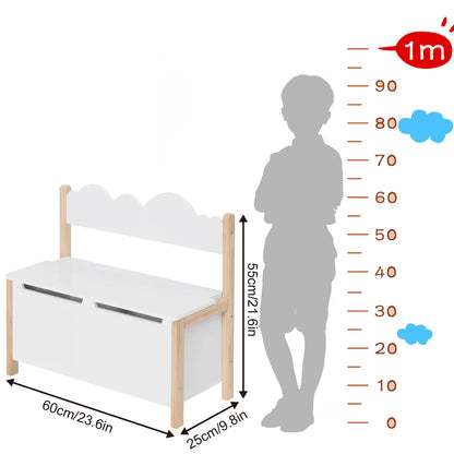 Banc pour enfants avec dossier et espace de rangement