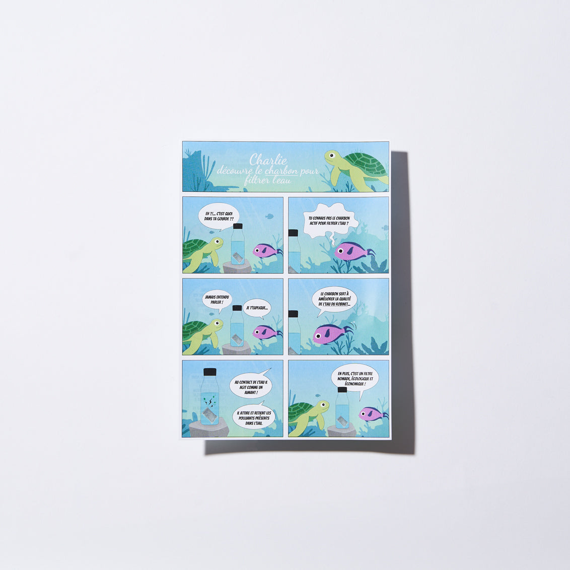 Coffret gourde enfant + filtres au charbon actif, Collaboration Le Charbon Actif Français X Gaspajoe