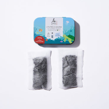 Coffret gourde enfant + filtres au charbon actif, Collaboration Le Charbon Actif Français X Gaspajoe