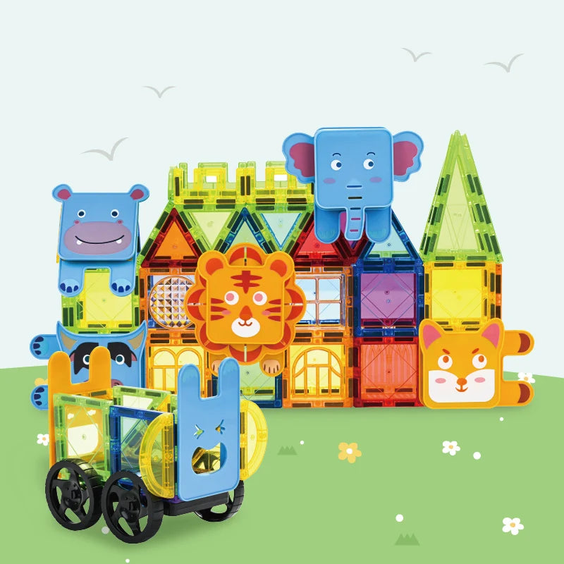Blocs de construction magnétiques animaux pour enfants