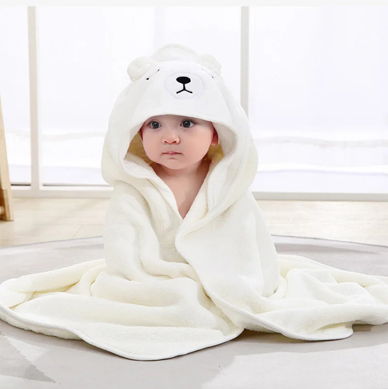 Cape de bain en flanelle douce pour bébé