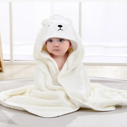 Cape de bain en flanelle douce pour bébé