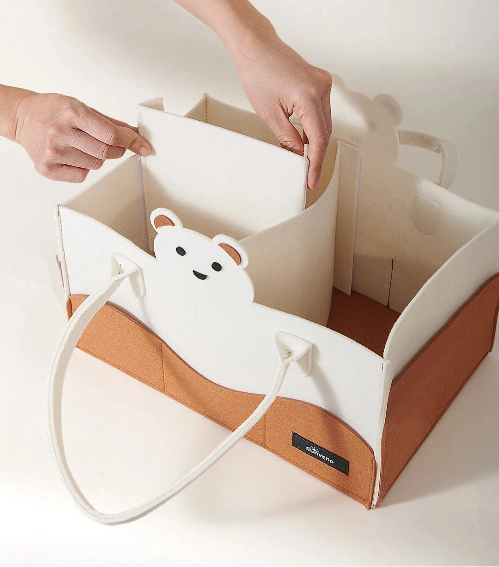 Panier organisateur de couches motif ours