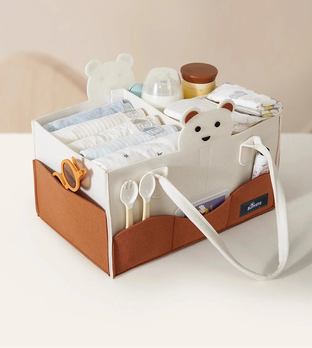 Panier organisateur de couches motif ours