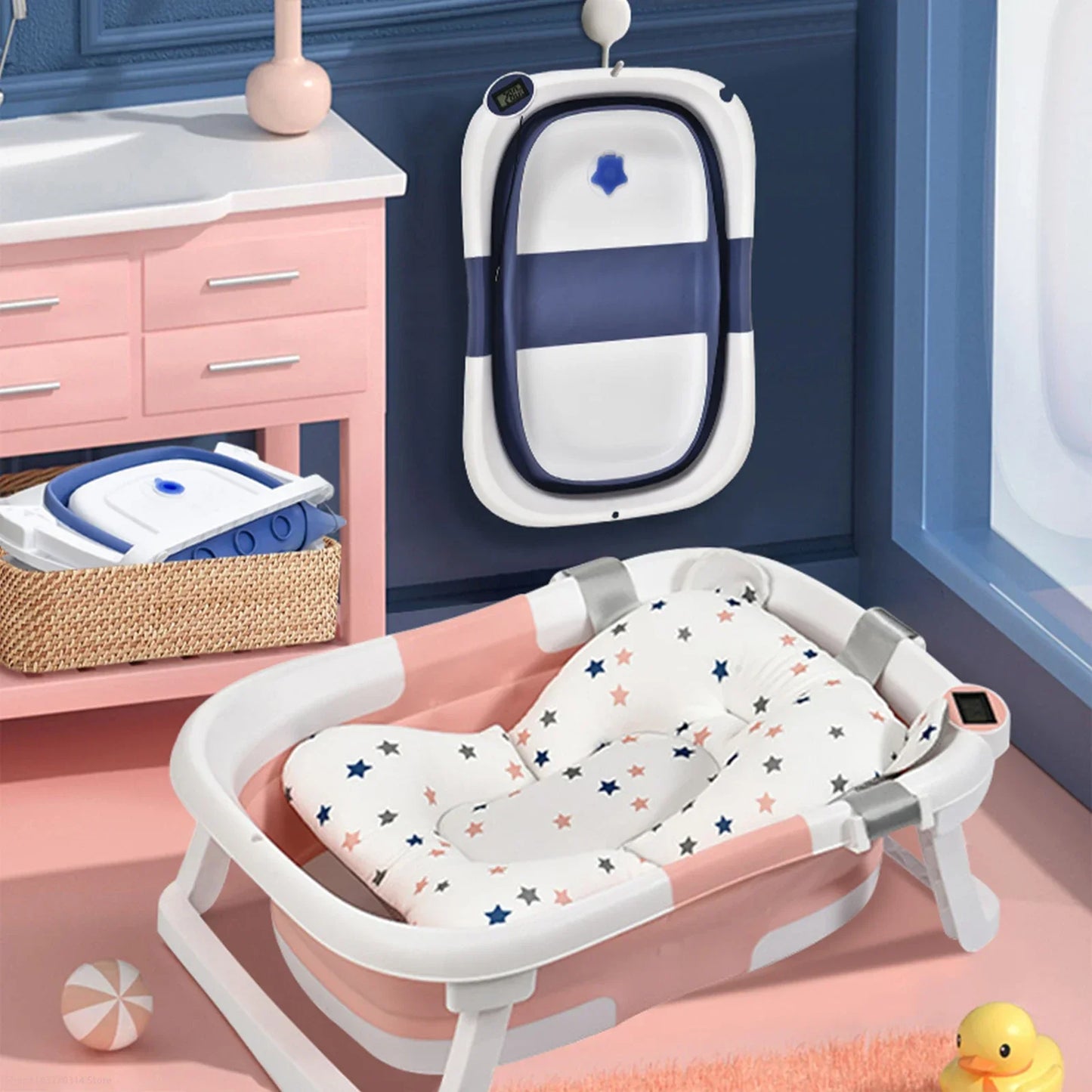 Baignoire pliable pour bébé avec affichage de température