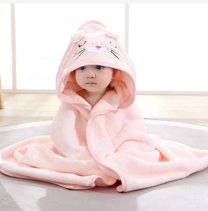 Cape de bain en flanelle douce pour bébé
