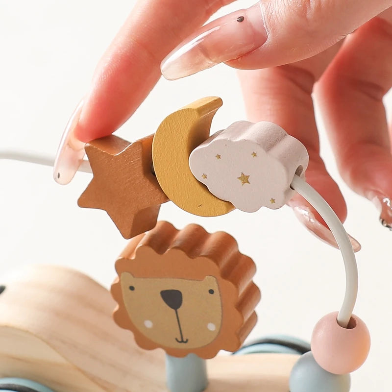 Jouets Montessori en bois pour bébé - Le train des animaux