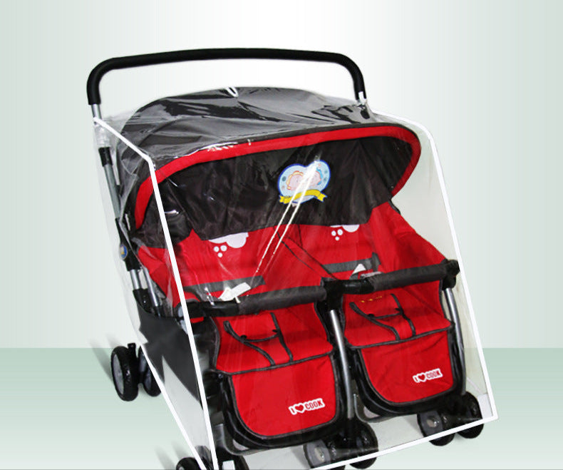 Housse de Pluie pour Poussette Double