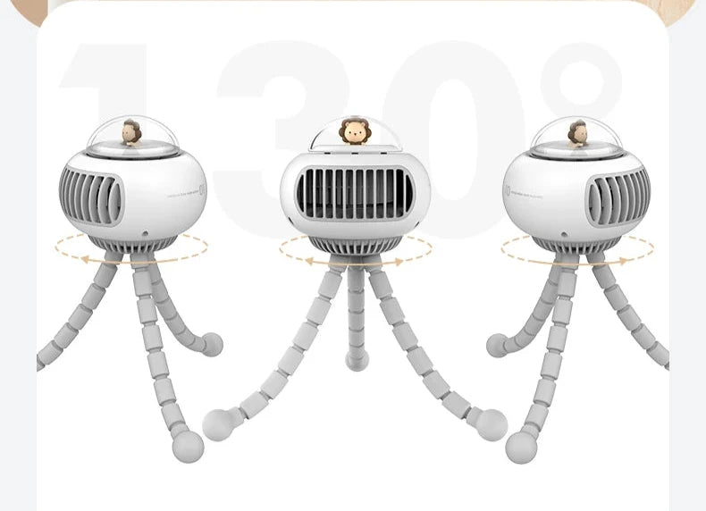 Ventilateur de poussette flexible et rotatif