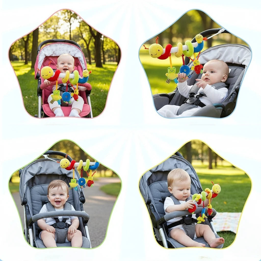 Spirale d'activité mignonne pour bébé: pour poussettes, sièges auto, lits et tapis d'éveil