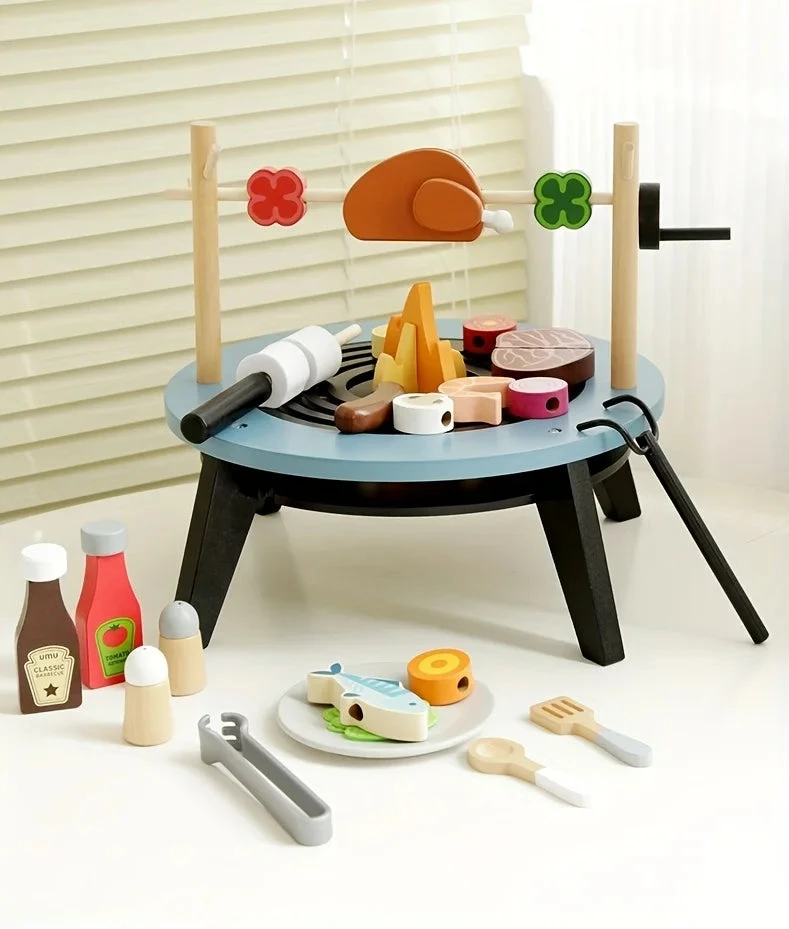 Ensemble de jeu de Barbecue en bois pour enfants