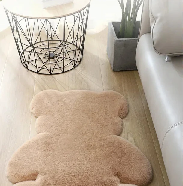 Tapis Super doux en forme d'ours et couleurs douces