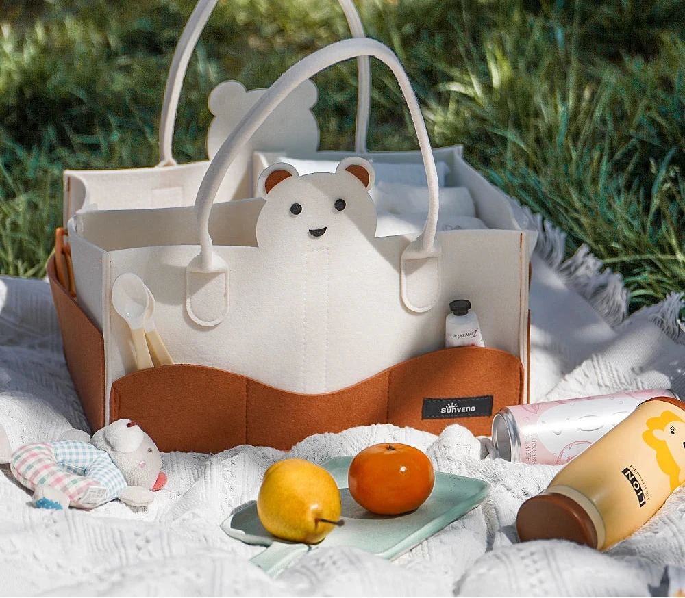 Panier organisateur de couches motif ours