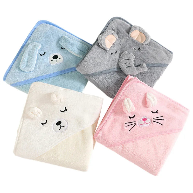 Cape de bain en flanelle douce pour bébé