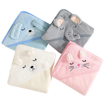 Cape de bain en flanelle douce pour bébé