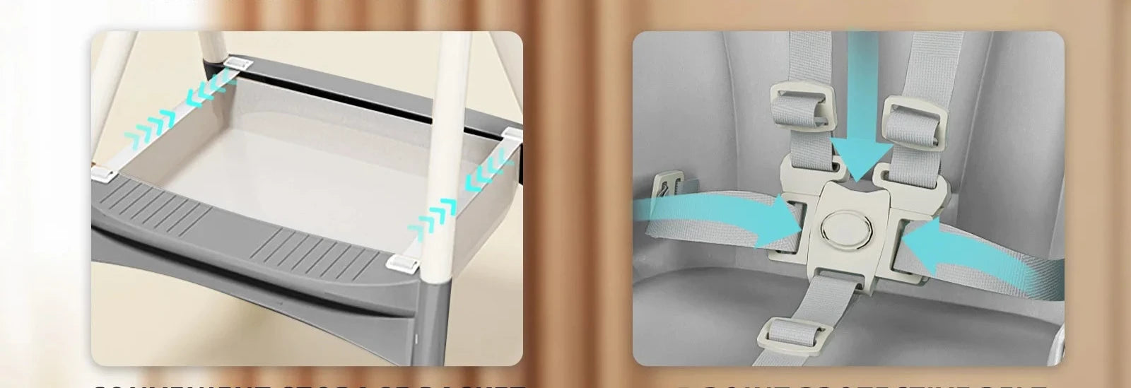 Chaise haute pliable pour bébé de 6 mois et plus