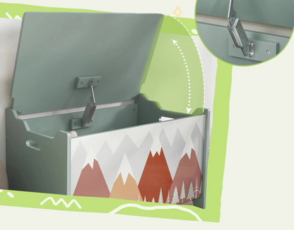 Coffre de rangement imprimé ours et montagnes