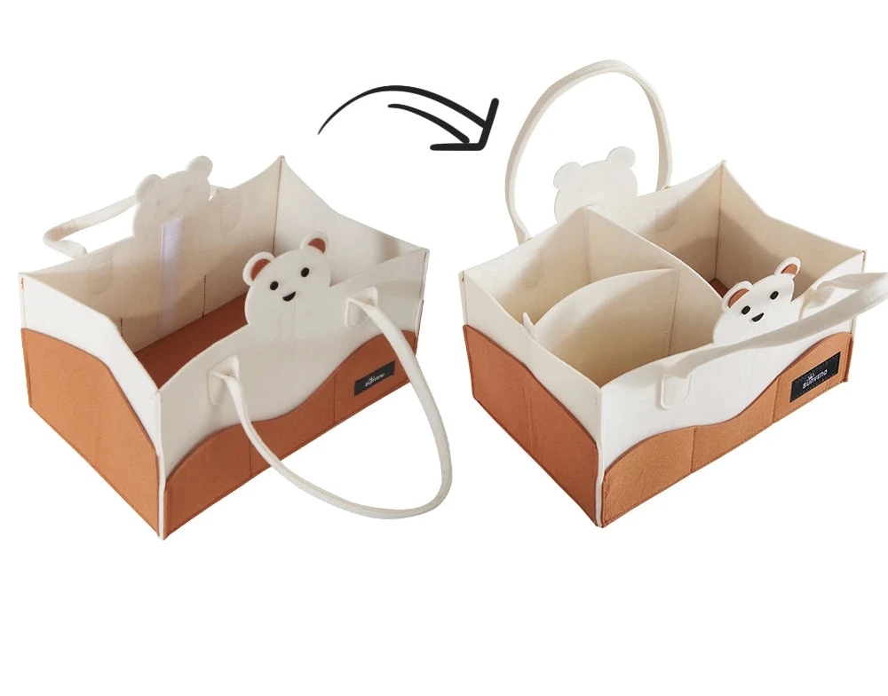 Panier organisateur de couches motif ours