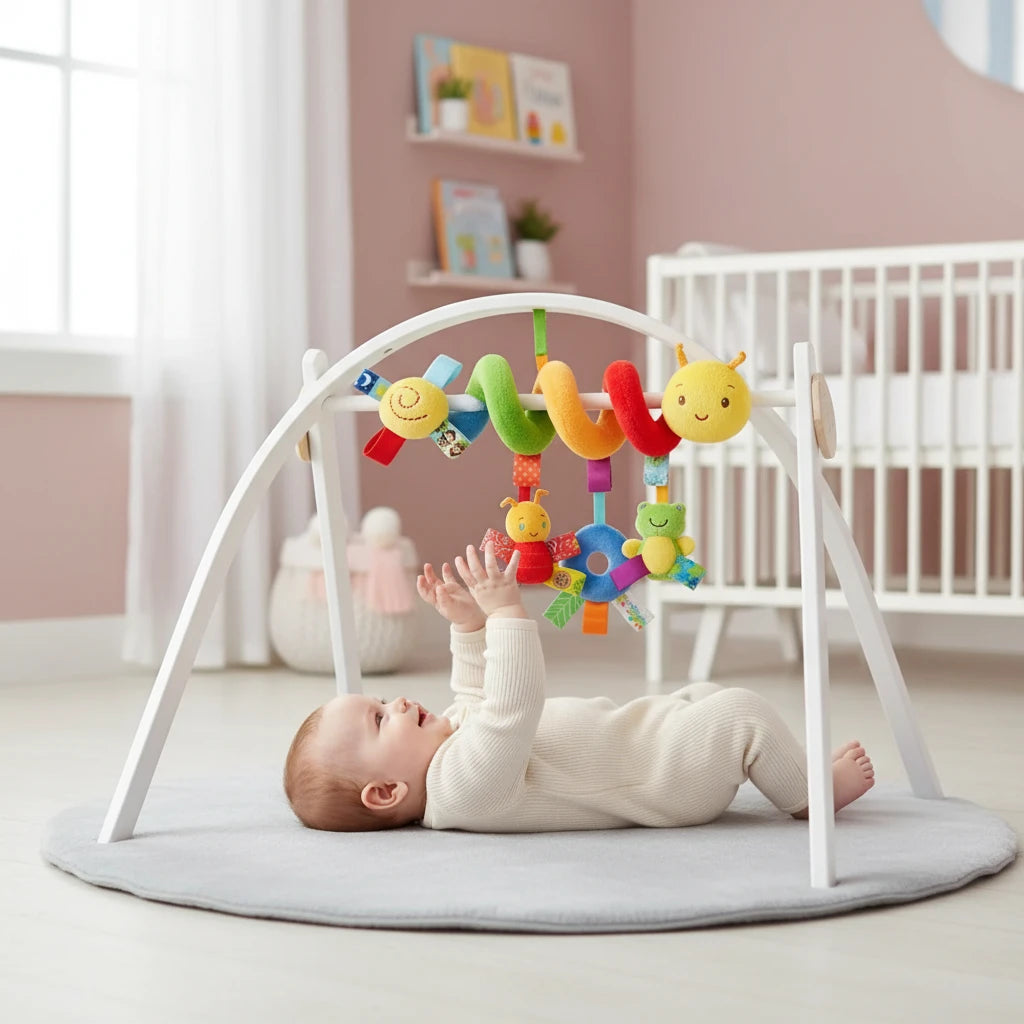 Spirale d'activité mignonne pour bébé: pour poussettes, sièges auto, lits et tapis d'éveil