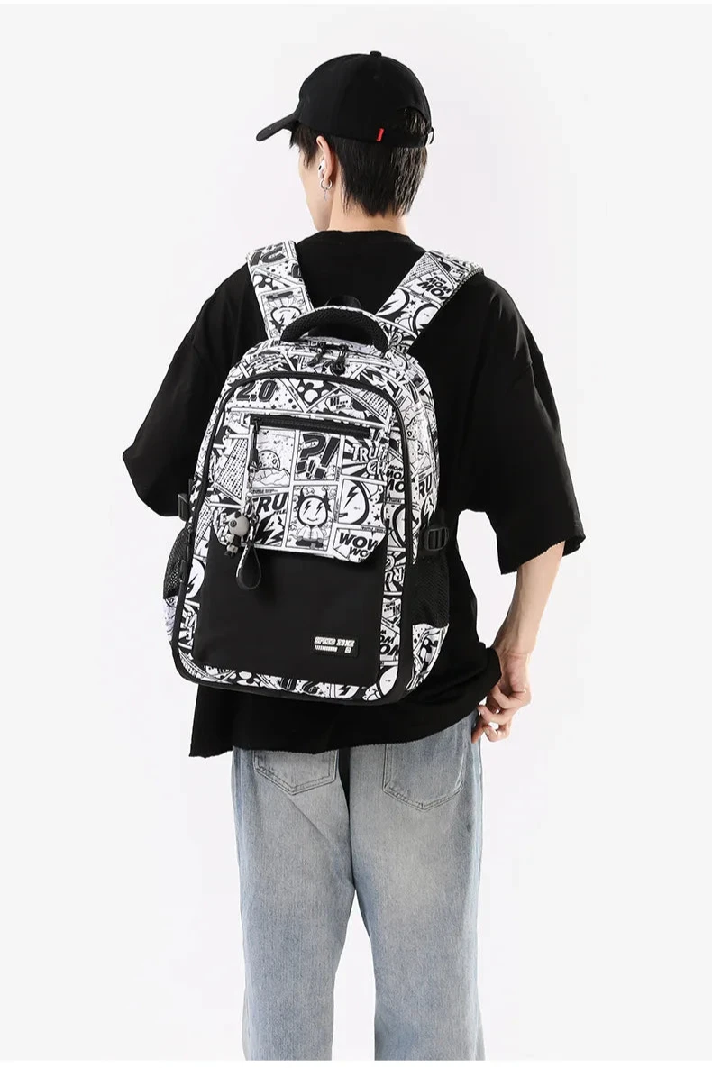 Sac à dos collégien motifs BD ou New York