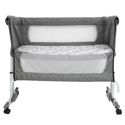 Lit bébé 3 en 1 berceau mobile, réglable avec moustiquaire, matelas, et panier de rangement