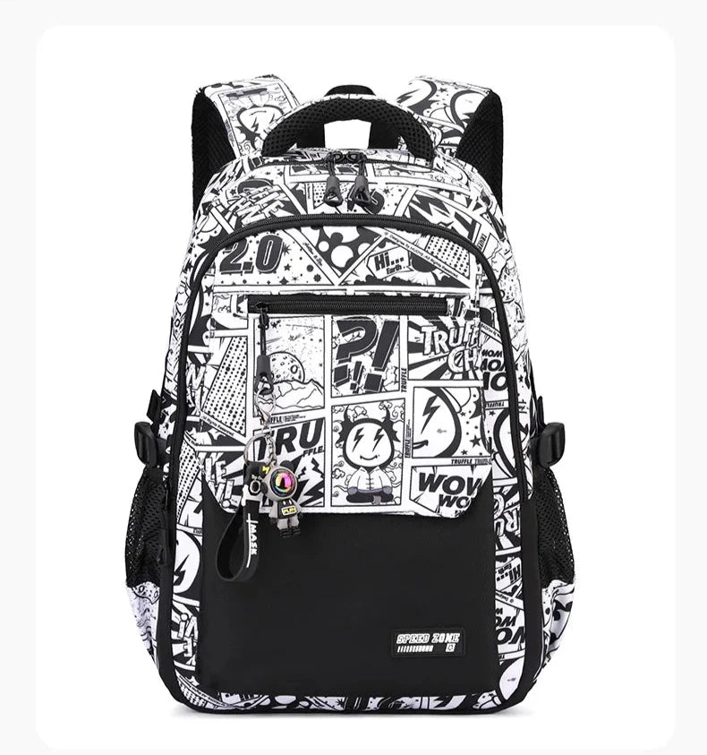 Sac à dos collégien motifs BD ou New York