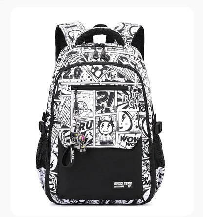 Sac à dos collégien motifs BD ou New York