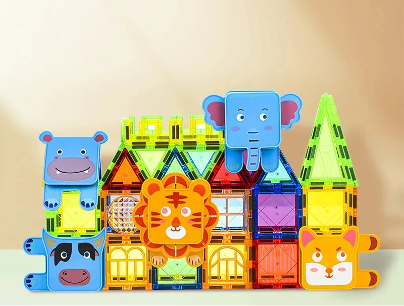 Blocs de construction magnétiques animaux pour enfants