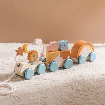 Jouets Montessori en bois pour bébé - Le train des animaux Petit Berceau