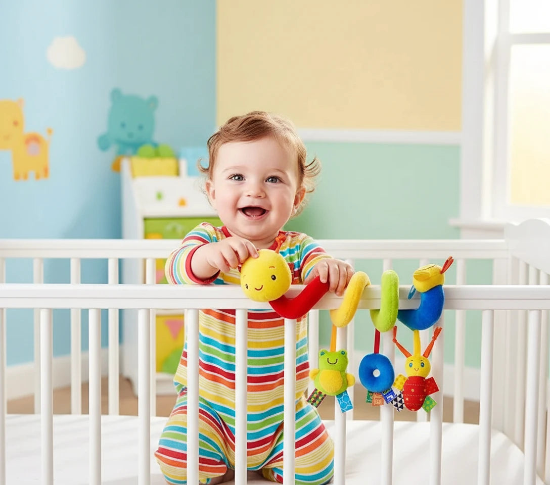 Spirale d'activité mignonne pour bébé: pour poussettes, sièges auto, lits et tapis d'éveil