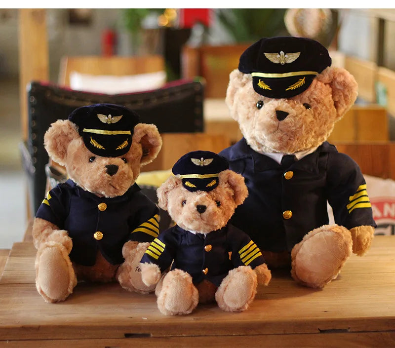Ours en peluche Pilote Commandant de bord